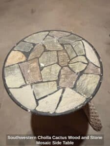 Southwestern-Cholla-Cactus-Wood-and-Stone-Mosaic-Side-Table-second-image