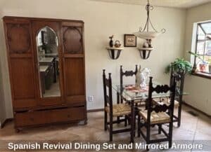 Spanish-Revival-Dining-Set-and-Mirrored-Armoire