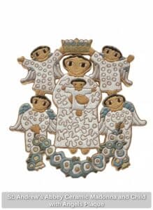 St.-Andrews-Abbey-Ceramic-Madonna-and-Child-with-Angels-Plaque