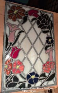 Stained-Glass-Window-Panel-Floral-Design-Tiffany-Style