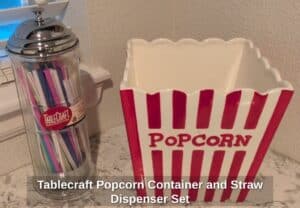 Tablecraft-Popcorn-Container-and-Straw-Dispenser-Set