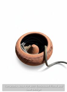 Terracotta-Hose-Pot-with-Embossed-Floral-and-Leaf-Design