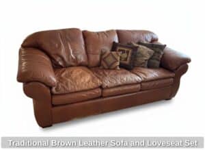 Traditional-Brown-Leather-Sofa-and-Loveseat-Set