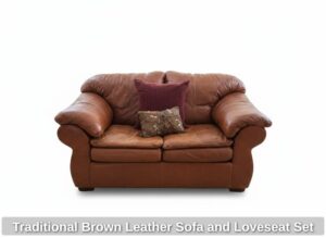 Traditional-Brown-Leather-Sofa-and-Loveseat-Set-second-image