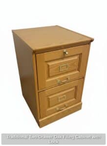 Traditional-Two-Drawer-Oak-Filing-Cabinet-with-Lock