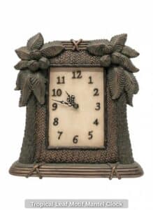 Tropical-Leaf-Motif-Mantel-Clock