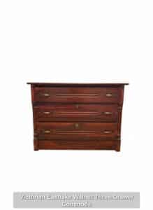 Victorian-Eastlake-Walnut-Three-Drawer-Commode