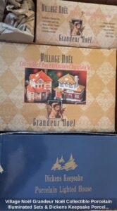 Village-Nol-Grandeur-Nol-Collectible-Porcelain-Illuminated-Sets-Dickens-Keepsake-Porcelain-Lighted-House