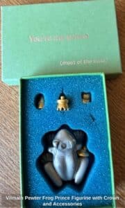 Vilmain-Pewter-Frog-Prince-Figurine-with-Crown-and-Accessories
