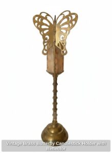 Vintage-Brass-Butterfly-Candlestick-Holder-with-Reflector