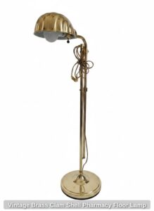 Vintage-Brass-Clam-Shell-Pharmacy-Floor-Lamp