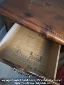 Vintage-Broyhill-Solid-Knotty-Pine-Country-French-Style-Two-Drawer-Nightstand-second-image