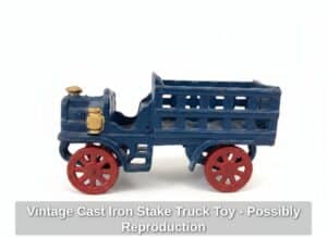 Vintage-Cast-Iron-Stake-Truck-Toy-Possibly-Reproduction