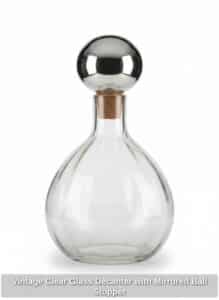 Vintage-Clear-Glass-Decanter-with-Mirrored-Ball-Stopper