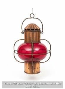 Vintage-Copper-Onion-Ship-Lantern-with-Red-Glass-Globe