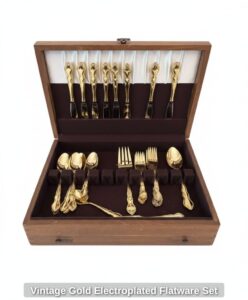 Vintage-Gold-Electroplated-Flatware-Set