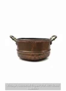 Vintage-Hammered-Copper-Pot-with-Brass-Handles