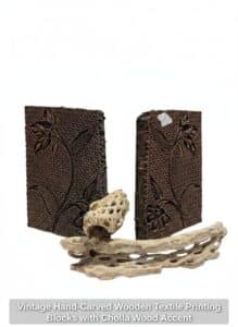 Vintage-Hand-Carved-Wooden-Textile-Printing-Blocks-with-Cholla-Wood-Accent