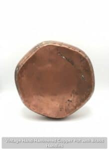 Vintage-Hand-Hammered-Copper-Pot-with-Brass-Handles-second-image
