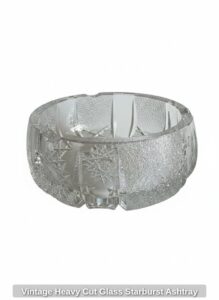 Vintage-Heavy-Cut-Glass-Starburst-Ashtray-second-image