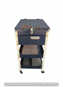 Vintage-Industrial-Metal-Rolling-Utility-Cart