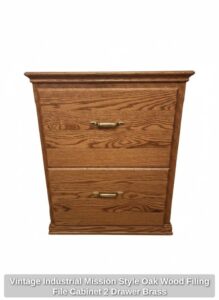 Vintage-Industrial-Mission-Style-Oak-Wood-Filing-File-Cabinet-Drawer-Brass