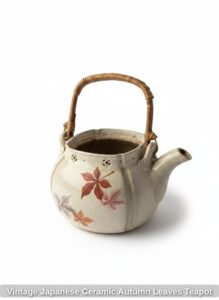 Vintage-Japanese-Ceramic-Autumn-Leaves-Teapot