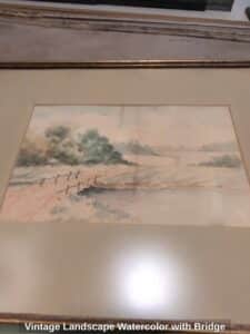 Vintage-Landscape-Watercolor-with-Bridge-second-image