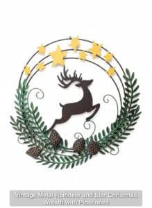 Vintage-Metal-Reindeer-and-Star-Christmas-Wreath-with-Pinecones