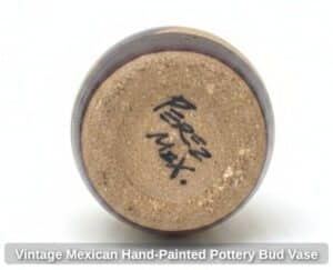 Vintage-Mexican-Hand-Painted-Pottery-Bud-Vase-second-image
