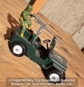 Vintage-Military-Toy-Assortment-featuring-Britains-Ltd.-Jeep-and-MPC-Model-Kits-fifth-image