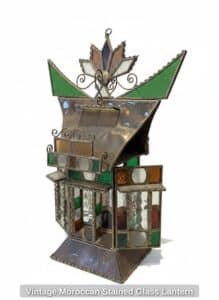 Vintage-Moroccan-Stained-Glass-Lantern-second-image
