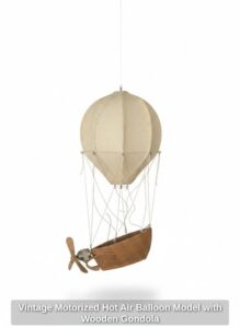 Vintage-Motorized-Hot-Air-Balloon-Model-with-Wooden-Gondola