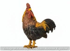 Vintage-Murano-Style-Art-Glass-Rooster-Figurine