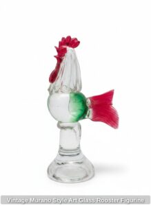 Vintage-Murano-Style-Art-Glass-Rooster-Figurine-third-image