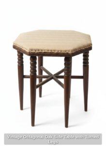 Vintage-Octagonal-Oak-Side-Table-with-Turned-Legs