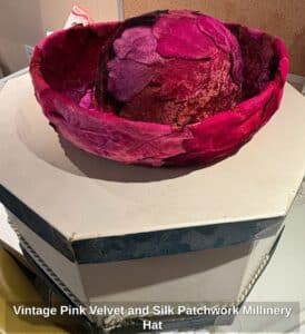 Vintage-Pink-Velvet-and-Silk-Patchwork-Millinery-Hat
