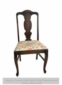 Vintage-Queen-Anne-Style-Floral-Upholstered-Dining-Chairs-