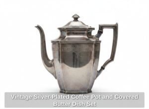 Vintage-Silver-Plated-Coffee-Pot-and-Covered-Butter-Dish-Set-second-image