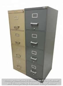 Vintage-Steelcase-Drawer-Tan-Filing-Cabinet-and-Vintage-Gray-Drawer-Filing-Cabinet
