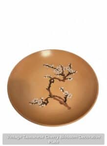 Vintage-Taiwanese-Cherry-Blossom-Decorative-Plate