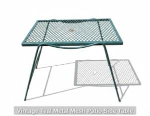 Vintage-Teal-Metal-Mesh-Patio-Side-Table