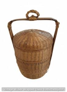 Vintage-Wicker-Wrapped-Glass-Bottle-or-Demijohn-third-image