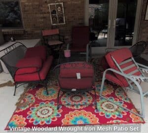 Vintage-Woodard-Wrought-Iron-Mesh-Patio-Set