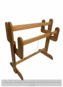 Vintage-Wooden-Cactus-Shaped-Quilt-or-Blanket-Rack