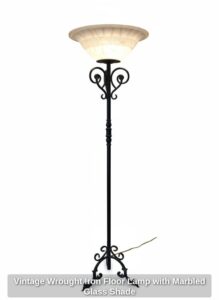 Vintage-Wrought-Iron-Floor-Lamp-with-Marbled-Glass-Shade