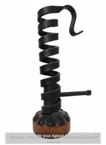 Vintage-Wrought-Iron-Spiral-Courting-Candle-Holder