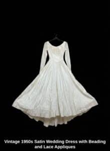 Vintage-s-Satin-Wedding-Dress-with-Beading-and-Lace-Appliques-third-image