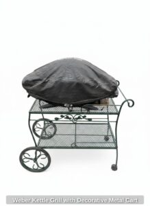 Weber-Kettle-Grill-with-Decorative-Metal-Cart