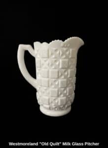 Westmoreland-Old-Quilt-Milk-Glass-Pitcher